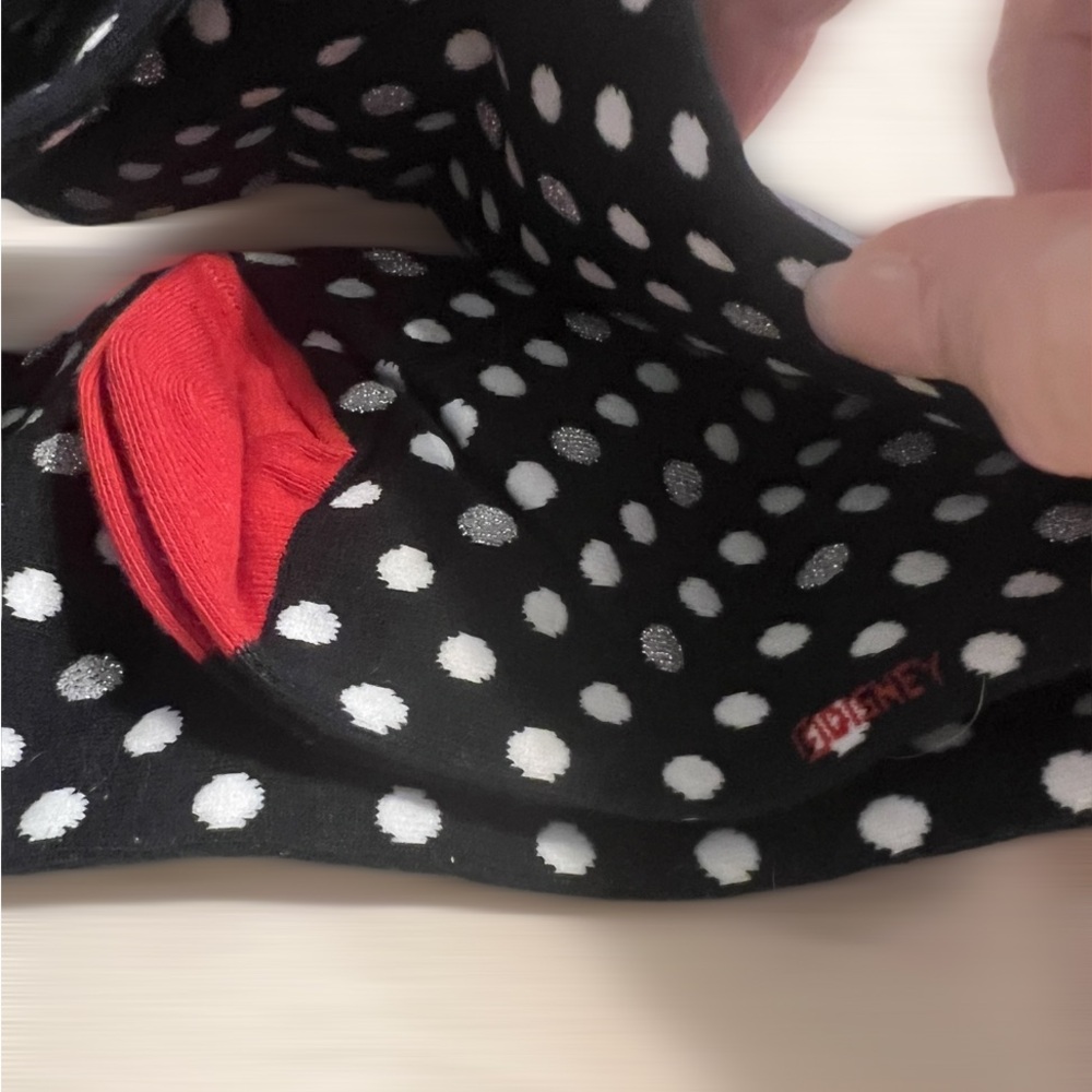 Disney Minnie Polka Dot Knee High Ribbon Socks OS NWT - Picture 4 of 4